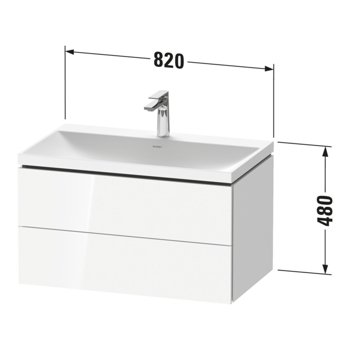 Duravit Möbel-Set L-Cube 80x48x48cm, m Hahnl., graph ma, 2 Schub.