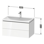 Duravit Möbel-Set L-Cube 80x48x48cm, o HL, graph matt, 2 Schub.-4