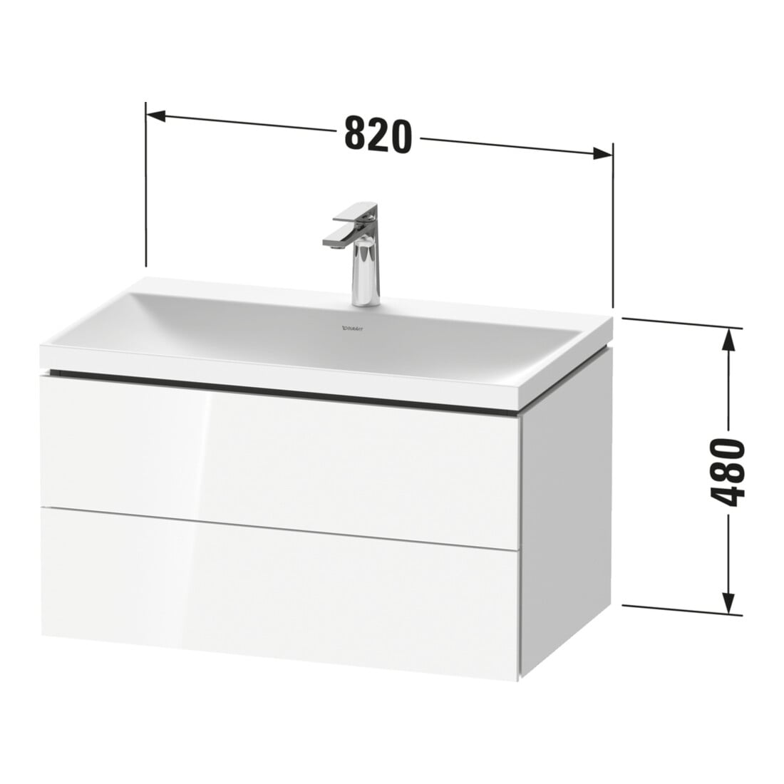 Duravit Möbel-Set L-Cube 80x48x48cm, o HL, graph matt, 2 Schub.