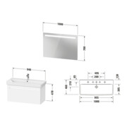 Duravit Möbel-Set No. 1 100x45cm, WT, WTU A, SBK, Spg., we. ma-2