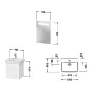 Duravit Möbel-Set No. 1 50cm, 1 Tür, Anschlag links, Weiß Matt-2