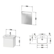 Duravit Möbel-Set No. 1 60cm, we m, 1 Auszug, 1 Innenschubkasten-4