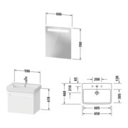 Duravit Möbel-Set No. 1 65cm, we m, 1 Auszug, 1 Innenschubkasten-2