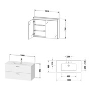 Duravit Möbel-Set XBase 103cm, Eiche natur-4