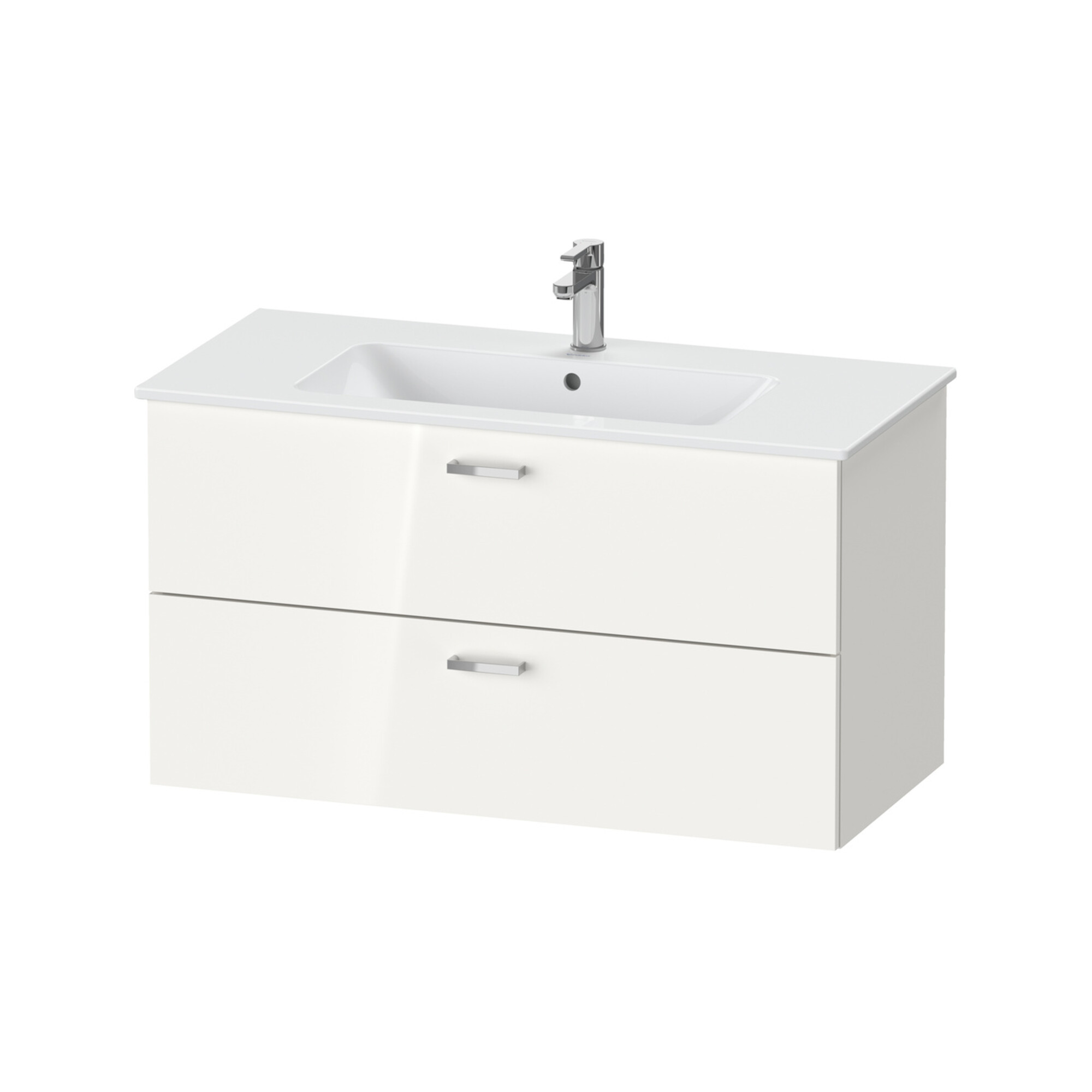 Duravit Möbel-Set XBase 103x49cm, WT, WTU 2 SchKa., Spanplattenschraube, we. gl