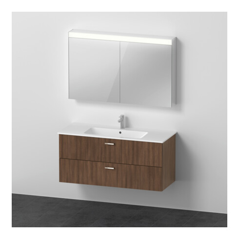 Duravit Möbel-Set XBase 123cm, Nussbaum dunkel