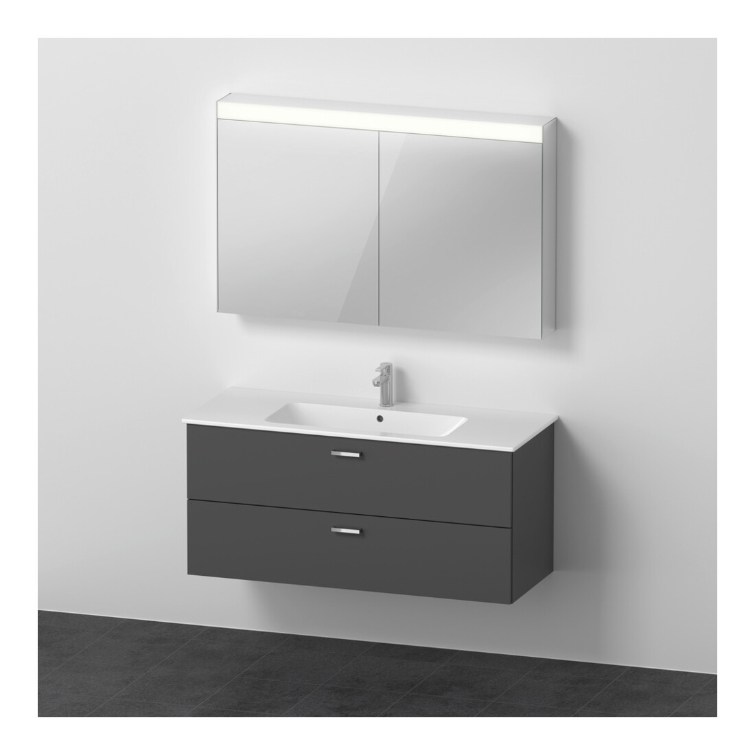 Duravit Möbel-Set XBase 123x49cm, WT, WTU 2 SBK, Spanplattenschraube, graph ma