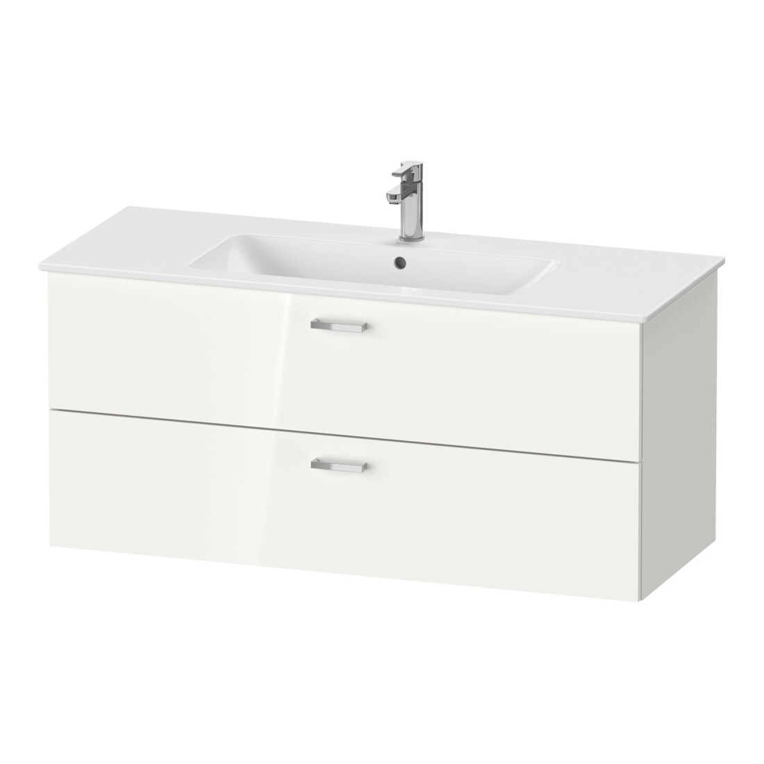 Duravit Möbel-Set XBase 123x49cm, WT, WTU 2 SchKa., Spanplattenschraube, we. gl