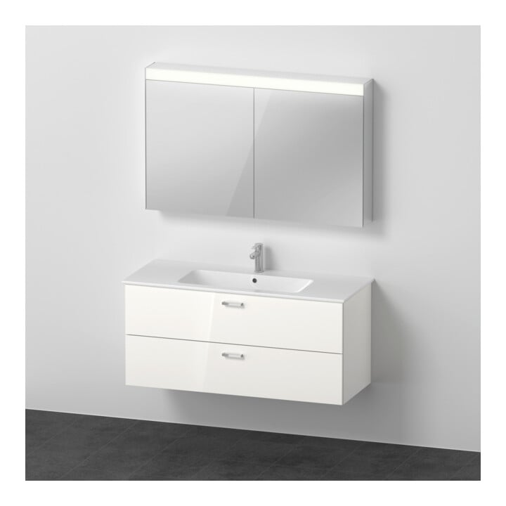 Duravit Möbel-Set XBase 123x49cm, WT, WTU 2 SchKa., Spanplattenschraube, we. gl