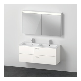 Duravit Möbel-Set XBase 130x49cm, WT 2HL, WTU 2 SBK, Spanplattenschraube, we. gl