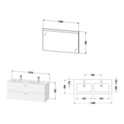 Duravit Möbel-Set XBase 2 Schubkästen, 130cm, Eiche natur-3