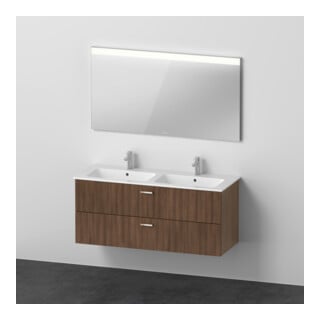 Duravit Möbel-Set XBase 2 Schubkästen, 130cm, Nussbaum dunkel