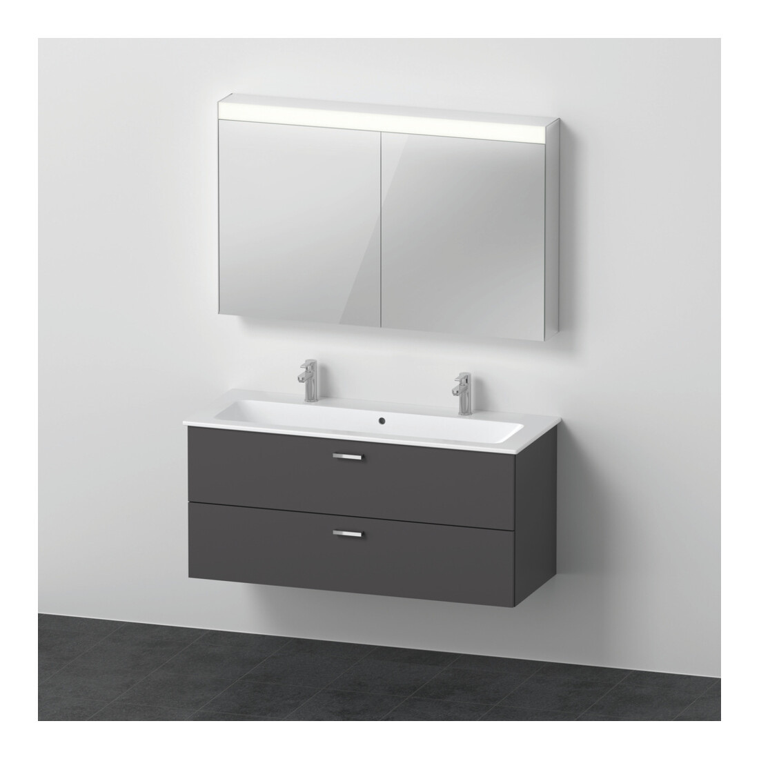 Duravit Möbel-Set XBase 40x28,8cm, WT 2HL, WTU 2 SBK, Spanplattenschraube, gra m