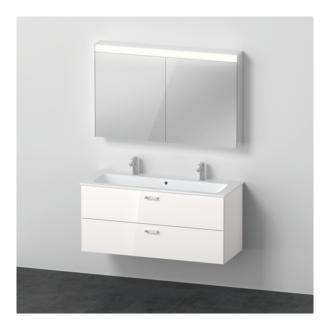 Duravit Möbel-Set XBase 40x28,8cm, WT 2HL, WTU 2 SBK, Spanplattenschraube, w gl