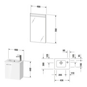 Duravit Möbel-Set XBase 43cm, 1 Tür, Anschl rechts, graphit matt-3