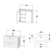 Duravit Möbel-Set XBase 83cm, Eiche natur-3