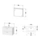 Duravit Möbel-Set XBase 83x49cm, WT, WTU 2 SchKa., Sp., we. gl-3