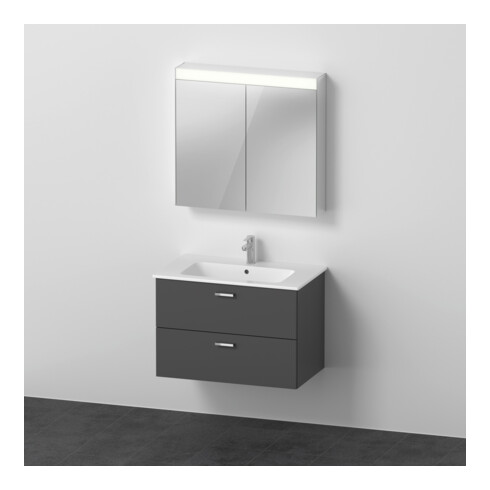Duravit Möbel-Set XBase 83x49cm, WT, WTU 2 SchKa., Spanplattenschraube, graph ma