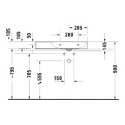 Duravit Möbelwaschtisch asy geschli. DuraSquare 80x47cm, o Ü, m HLB, Beck. re, o. HL, we-4