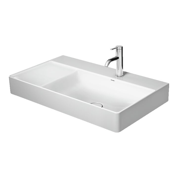 Duravit Möbelwaschtisch asy geschli. DuraSquare 80x47cm, o Ü, m HLB, Beck. re, o. HL, we