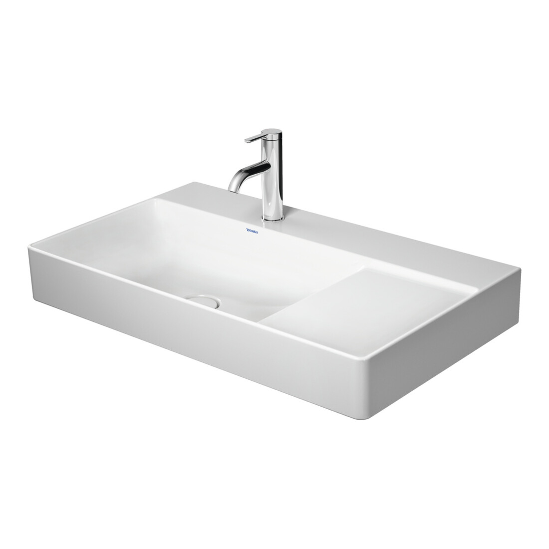 Duravit Möbelwaschtisch asymmetrisch DuraSquare 80x47cm, o Ü, m HLB, Beck. li, o. HL, we