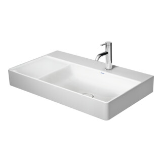 Duravit Möbelwaschtisch asymmetrisch DuraSquare 80x47cm, o Ü, m HLB, Beck. re, o. HL, we