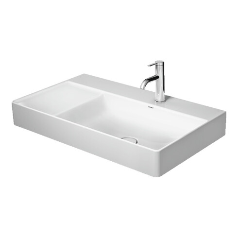 Duravit Möbelwaschtisch asymmetrisch DuraSquare 80x47cm, o Ü, m HLB, Beck. re, o. HL, we