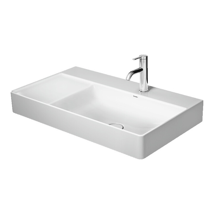 Duravit Möbelwaschtisch asymmetrisch DuraSquare 80x47cm, o Ü, m HLB, Beck. re, o. HL, we
