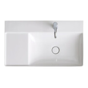 Duravit Möbelwaschtisch asymmetrisch DuraSquare 80x47cm, o ÜL, m HLB, Beck. re, 1 HL, we