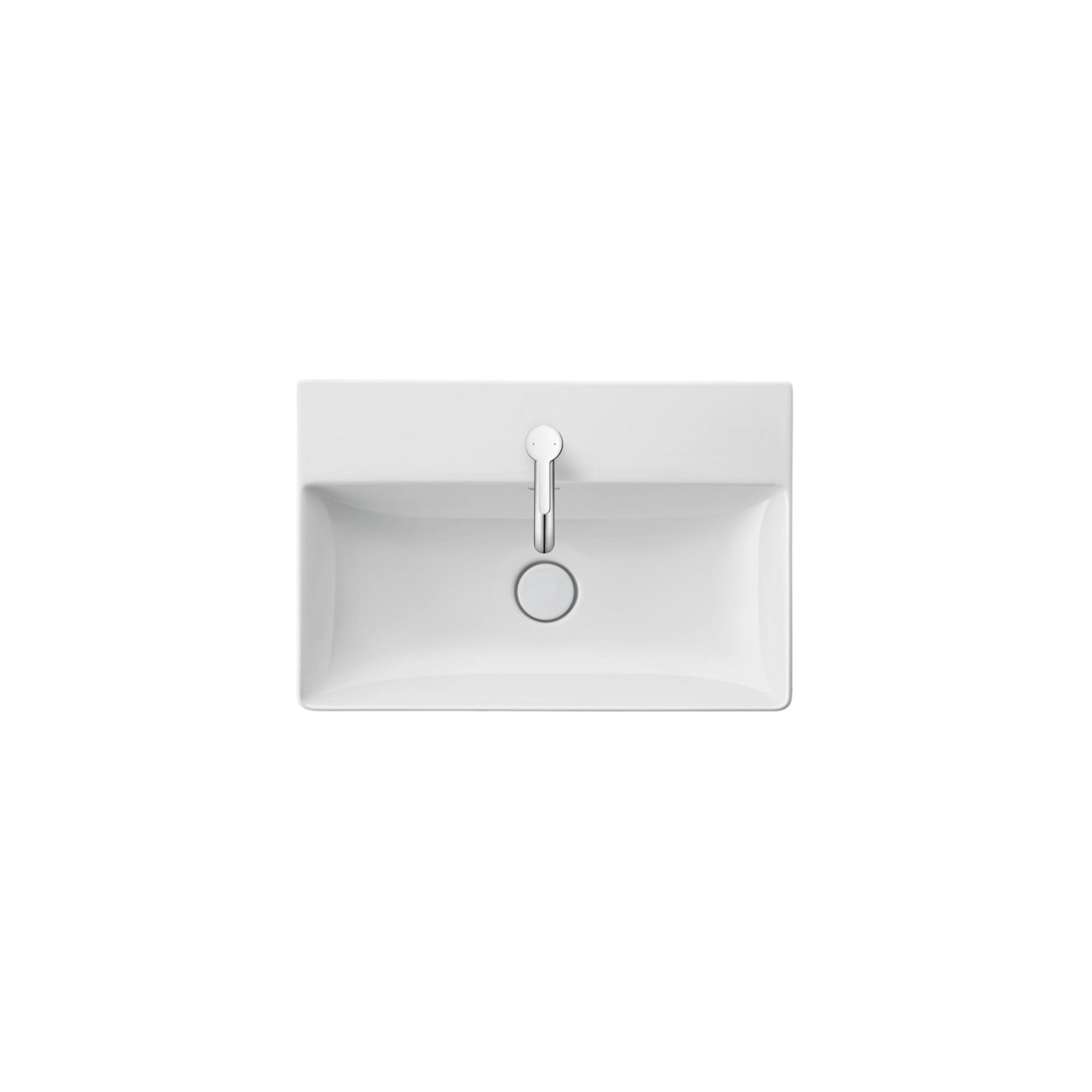 Duravit Möbelwaschtisch Compact DuraSquare 60x40cm, o. ÜL, m HLB, 1 Hahnloch, weiß