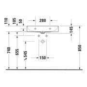 Duravit Möbelwaschtisch Compact DuraSquare 60x40cm, o. ÜL, m HLB, o. Hahnloch, weiß-4