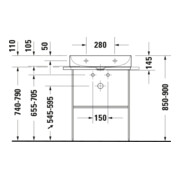 Duravit Möbelwaschtisch Compact DuraSquare 60x40cm, o. ÜL, m HLB, o. Hahnloch, weiß-5