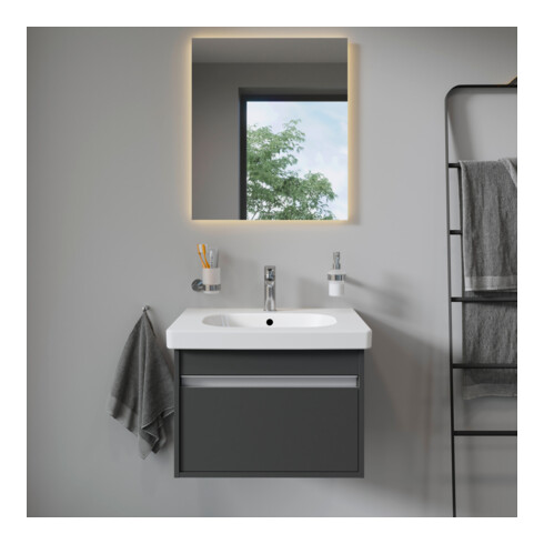 Duravit Möbelwaschtisch D-Code 65x48,5cm, m Hahnl., ÜL, Hahnloch, weiß