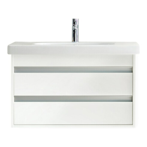 Duravit Möbelwaschtisch D-CODE mit Überlauf, Hahnlochbank, 850 x 480 mm weiß 1 Hahnloch