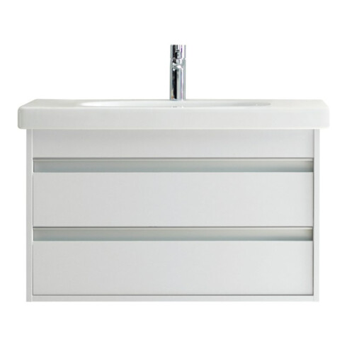 Duravit Möbelwaschtisch D-CODE mit Überlauf, Hahnlochbank, 850 x 480 mm weiß 1 Hahnloch