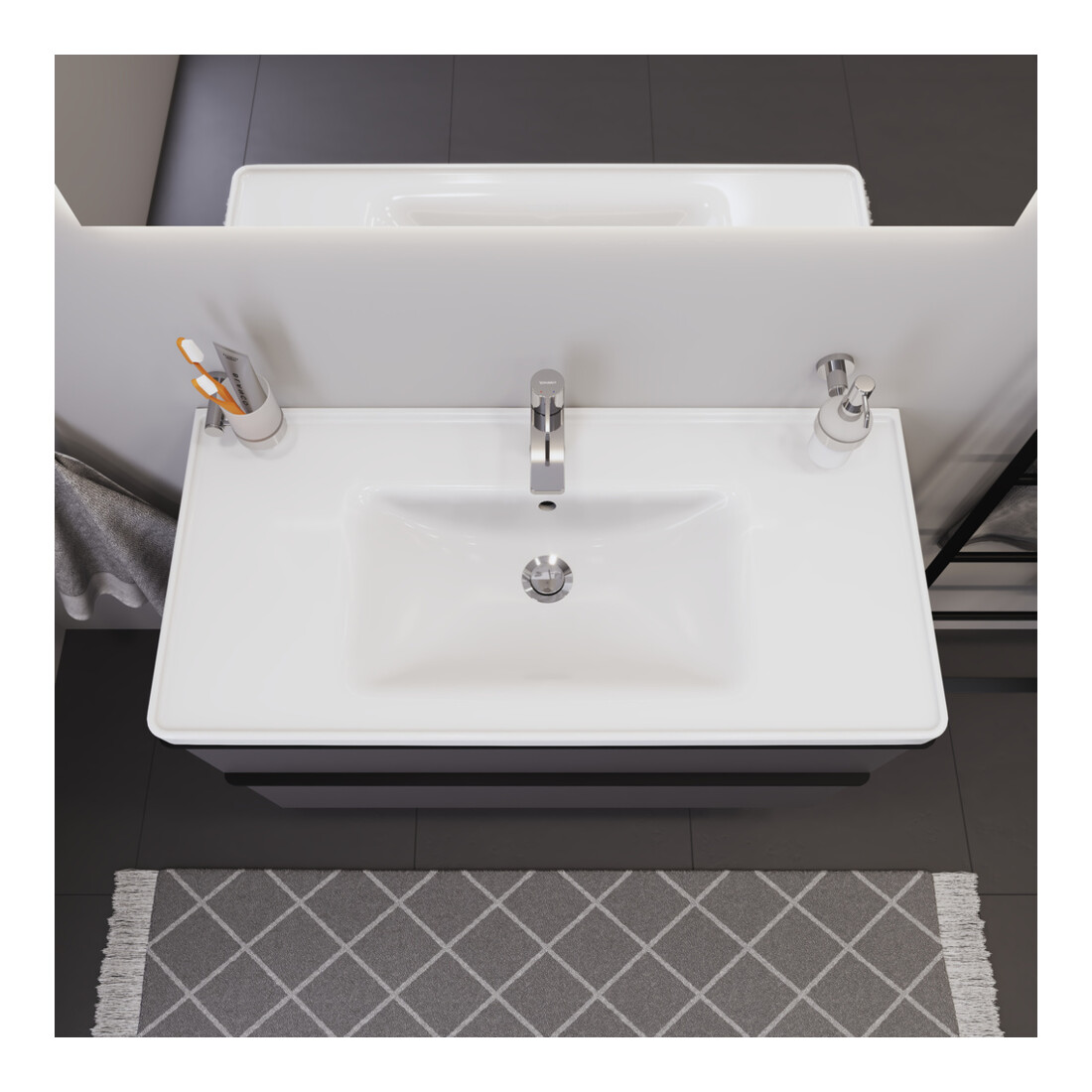 Duravit Möbelwaschtisch D-Neo 100,5x48cm, m HL, we., m ÜL, Hahnloch