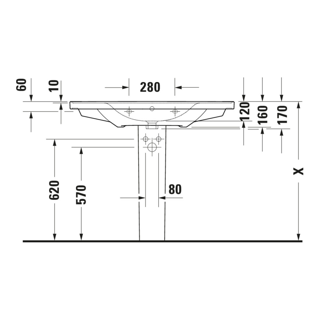 Duravit Möbelwaschtisch D-Neo 100,5x48cm, o HL, we., m ÜL, Hahnloch