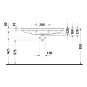 Duravit Möbelwaschtisch D-Neo 100,5x48cm, o HL, we., m ÜL, Hahnloch-5