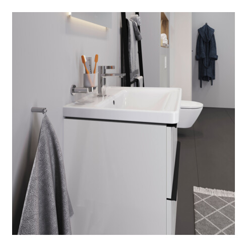 Duravit Möbelwaschtisch D-Neo 65x48cm, m Hahnl., we., m ÜL, Hahnloch