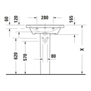 Duravit Möbelwaschtisch D-Neo 65x48cm, m Hahnl., we., m ÜL, Hahnloch-4
