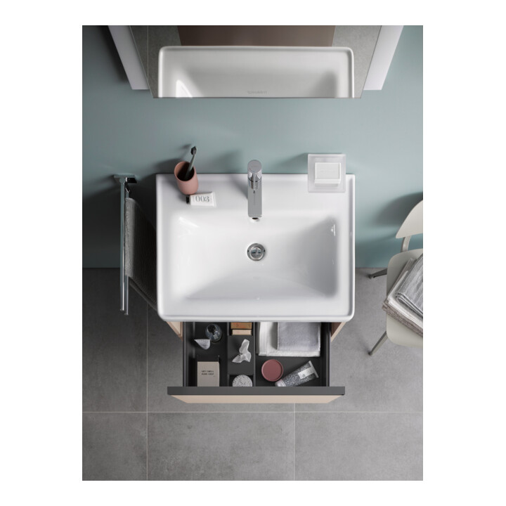 Duravit Möbelwaschtisch D-Neo 65x48cm, m Hahnl., we., m ÜL, Hahnloch