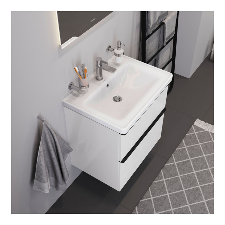 Duravit Möbelwaschtisch D-Neo 65x48cm, m Hahnl., we., m ÜL, Hahnloch