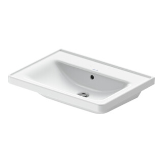 Duravit Möbelwaschtisch D-Neo 65x48cm, o. Hahnl., we., m ÜL, Hahnloch