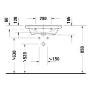 Duravit Möbelwaschtisch D-Neo 65x48cm, o. Hahnl., we., m ÜL, Hahnloch-4