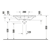 Duravit Möbelwaschtisch D-Neo 80x48cm, o. Hahnl., we., m ÜL, Hahnloch-4