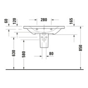 Duravit Möbelwaschtisch D-Neo 80x48cm, o. Hahnl., we., m ÜL, Hahnloch-5