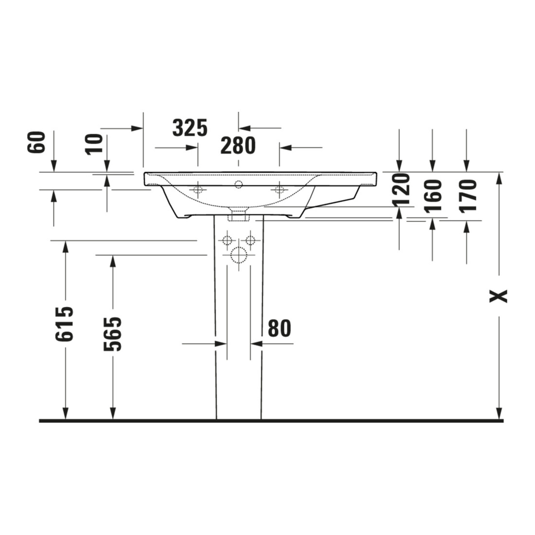 Duravit Möbelwaschtisch D-Neo 80x48cm, o HL, w, asy, B li, m ÜL, HLB