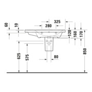 Duravit Möbelwaschtisch D-Neo 80x48cm, o HL, w, asy, B re, m ÜL, HLB-2