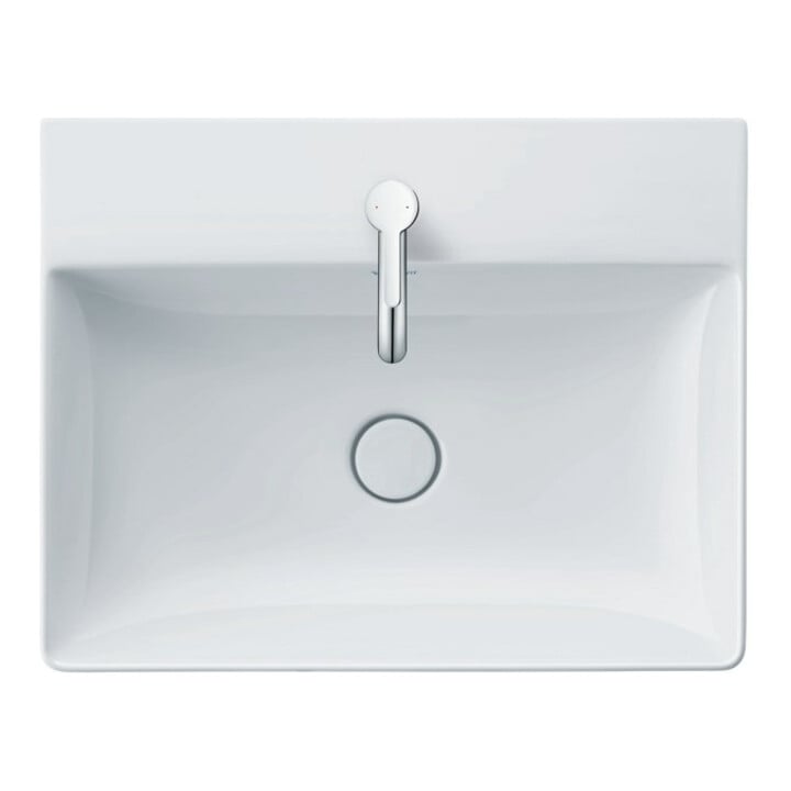 Duravit Möbelwaschtisch DuraSquare 60x47cm, o. ÜL, m HLB, 1 Hahnloch, weiß