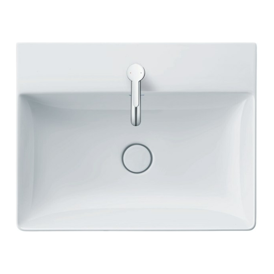 Duravit Möbelwaschtisch DuraSquare 60x47cm, o. ÜL, m HLB, 1 Hahnloch, weiß